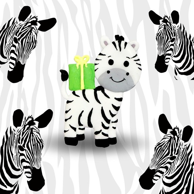 BISCOTTO GLASSATO ZEBRA "STABLE PARTY" CANDY HORSE  